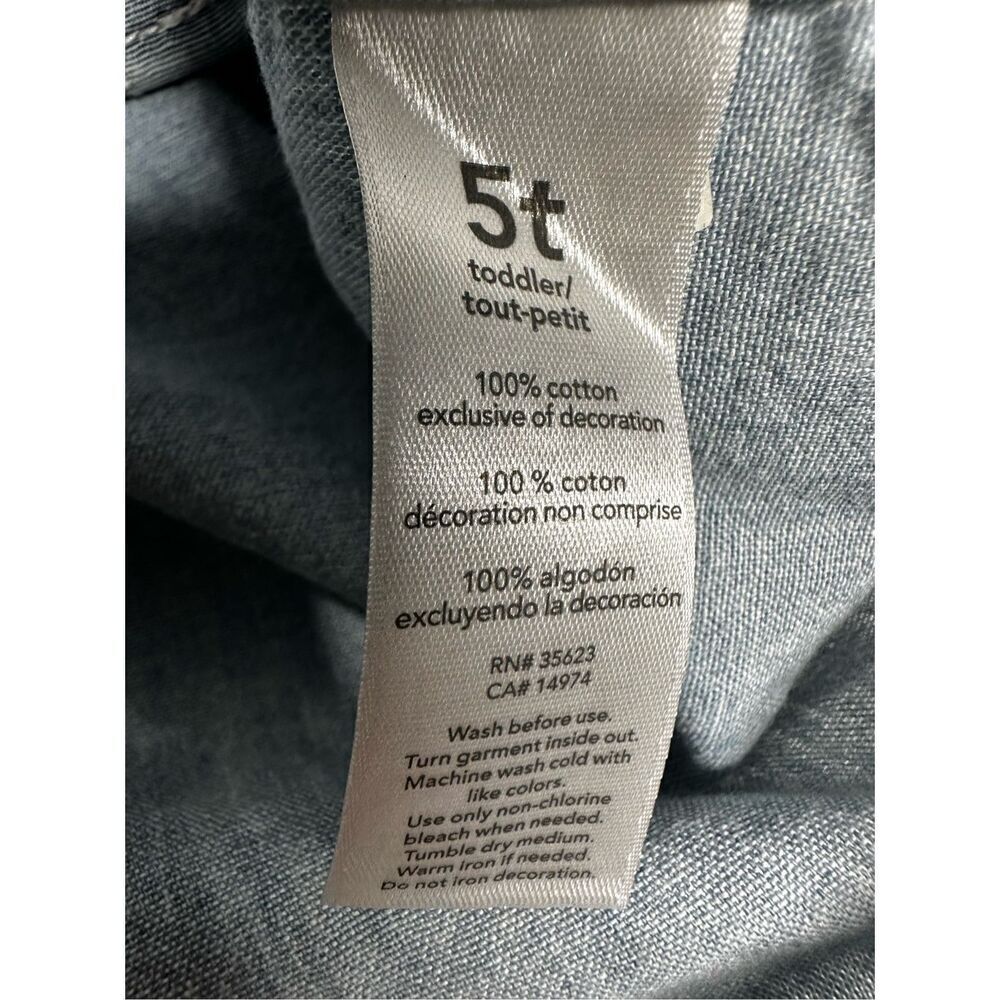 Carter's Boys'  Chambray Short Sleeve Woven Button Down Shirt Top 5T Cotton - Picture 6 of 8